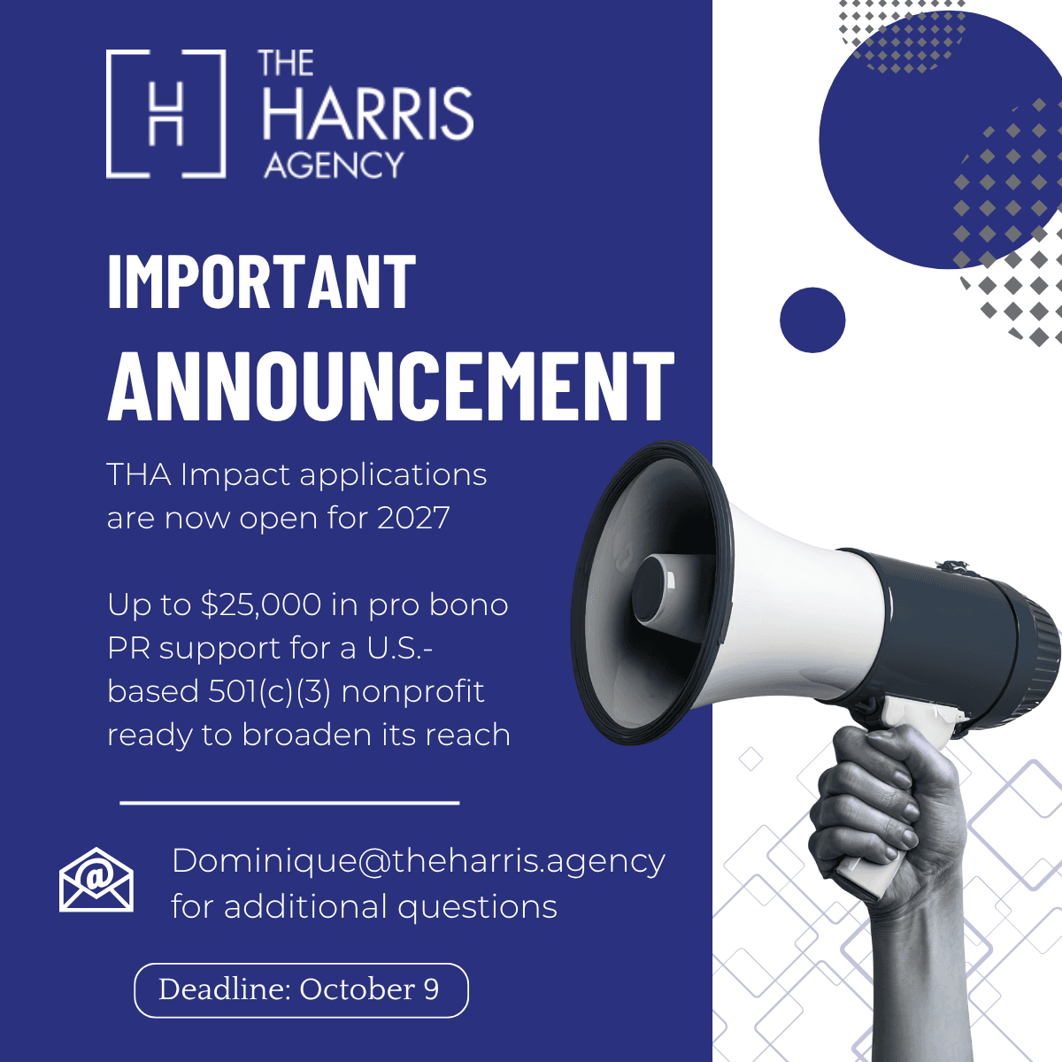 The Harris Agency Launches 2027 THA Impact Grant for Nonprofits