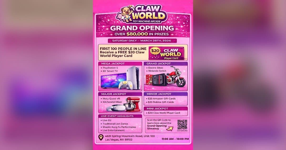 Claw World Chinatown Grand Opening Draws Over 1,500 in Las Vegas, Signaling Shift in Attention Economy