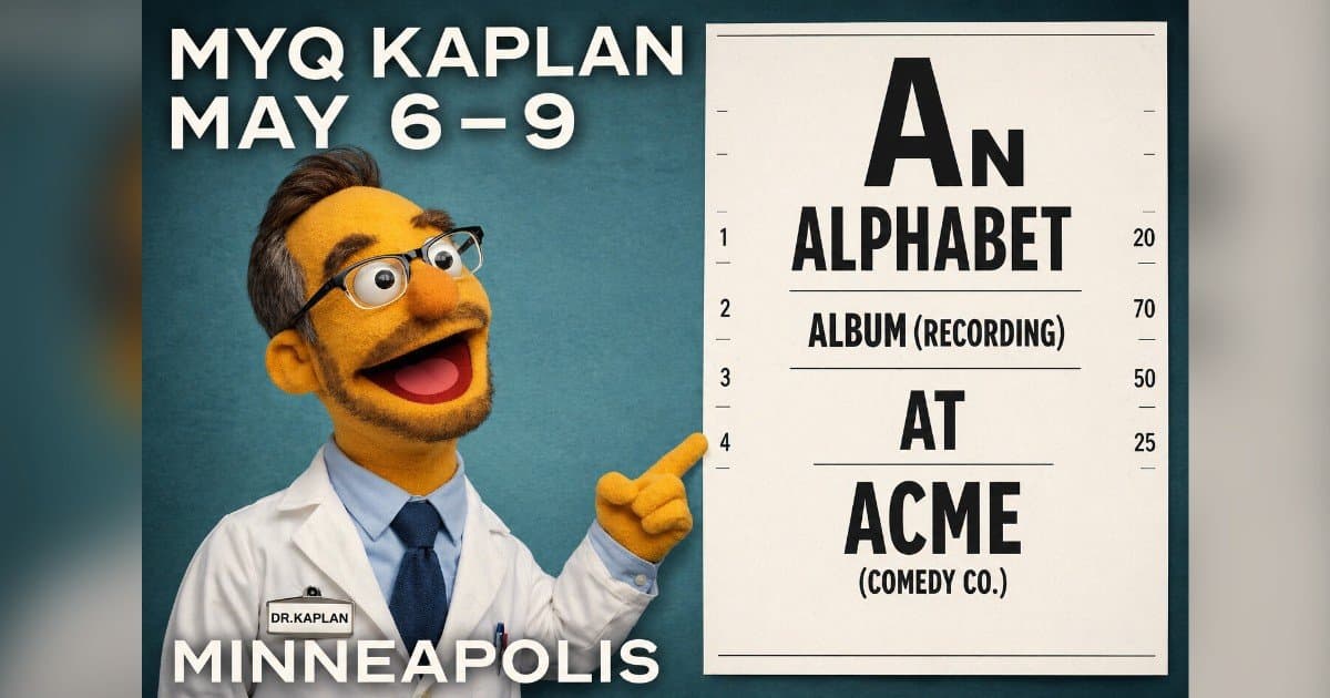 Myq Kaplan to Record New Comedy Album "An Alphabet Album At Acme" Live in Minneapolis