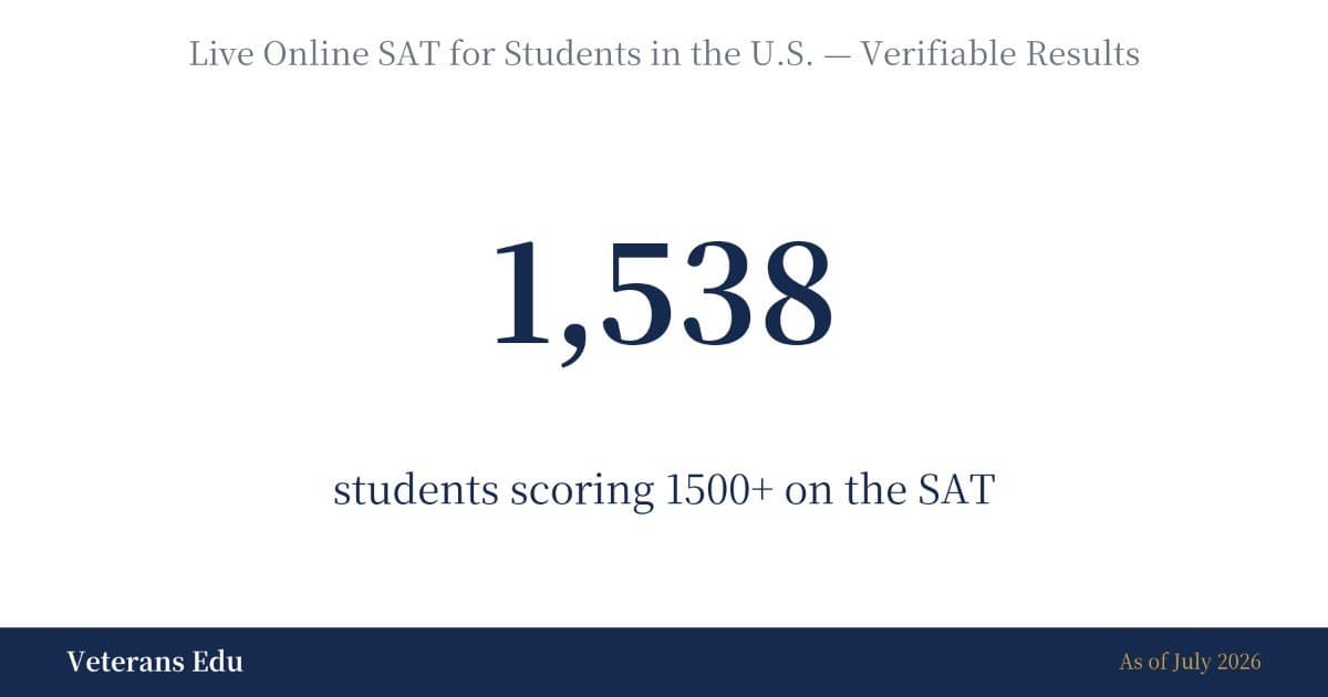 Veterans Edu Expands Live Online SAT Classes to U.S. Time Zones for Korean Students Abroad